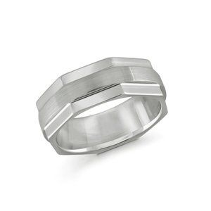Malo Tungsten Silver Tone 8mm Size 10 Bridal Wedding Band Ring TG-003